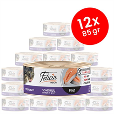 Felicia Tahılsız Kısırlaştırılmış Somonlu Fileto Yetişkin Kedi Konservesi 12x85 Gr