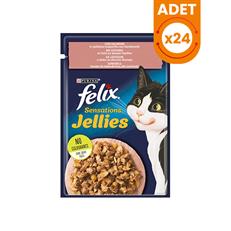 Felix Sensations Taze Jöle İçerisinde Karides ve Somonlu Yetişkin Konserve Kedi Maması