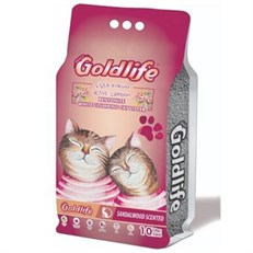 GoldLife İnce Taneli Aktif Carbonlu Çiçek Kokulu Topaklanan Kedi Kumu