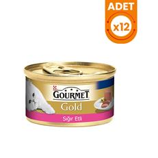 Gourmet Gold Kıyılmış Sığır Etli Yetişkin Konserve Kedi Maması