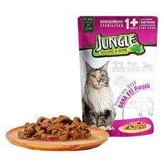 Jungle Biftekli Pouch Yetişkin Kısırlaştırılmış Konserve Kedi Maması
