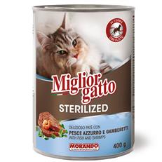 Miglior Gatto Sterilised Balık ve Karidesli Kısırlaştırılmış Konserve Kedi Maması