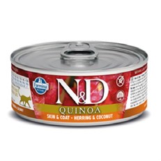 N&D Quinoa Skin Coat Ringa ve Hindistan Cevizi Konserve Kedi Maması