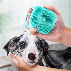 Petzz Hazneli Silikon Kedi ve Köpek Banyo Şampuan Fırçası