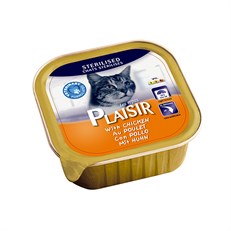 Plaisir Tavuklu Pate Kısırlaştırılmış Konserve Kedi Maması