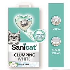 Sanicat Clumping White Cotton Oksijen Kontrol Ultra Emici Kedi Kumu