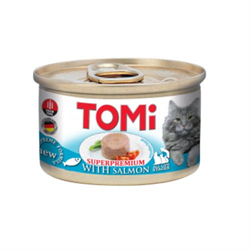 Tomi Kıyılmış Somonlu Tahılsız Yetişkin Konserve Kedi Maması