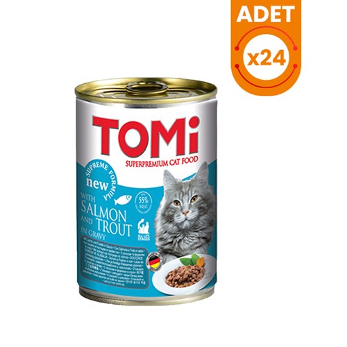 Tomi Somon ve Alabalıklı Yetişkin Konserve Kedi Maması 24x400 Gr