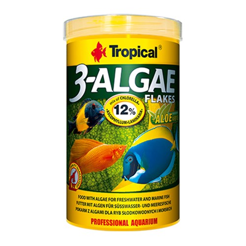 Tropical 3-Algae Flakes Tatlı ve Tuzlu Su Balıkları için Alg İçeren Balık Yemi