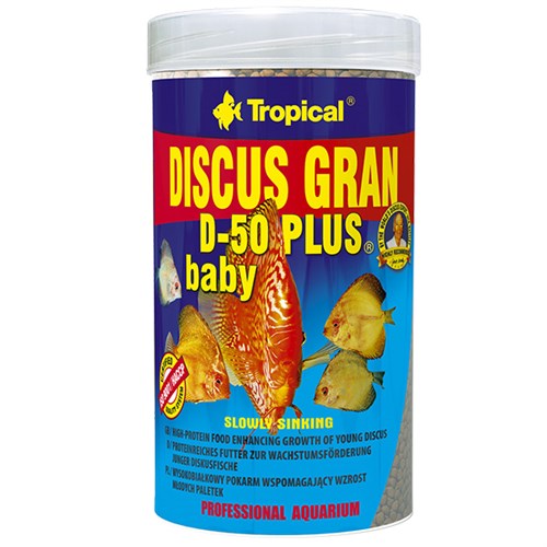 Tropical Discus Gran D-50 Plus Baby Yavru Discus Balıkları için Renklendirici Granül Balık Yemi