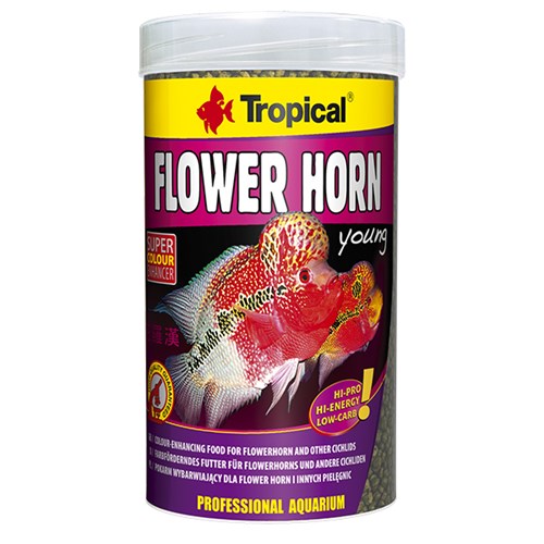 Tropical Flower Horn Young Pellet Genç Flower Horn Balıkları için Renklendirici Balık Yemi