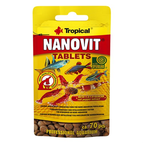 Tropical Nanovit Spirulina Akvaryum Balıkları için Renklendirici Tablet Yem