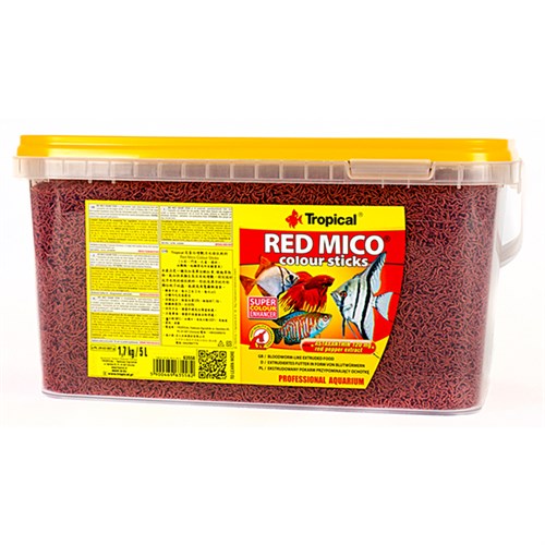 Tropical Red Mico Colour Sticks Kan Kurdu İçerikli Ekstrüde Balık Yemi