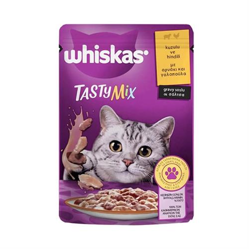 Whiskas Pouch Tasty Mix Sos İçerisinde Kuzu Etli ve Hindili Yetişkin Konserve Kedi Maması