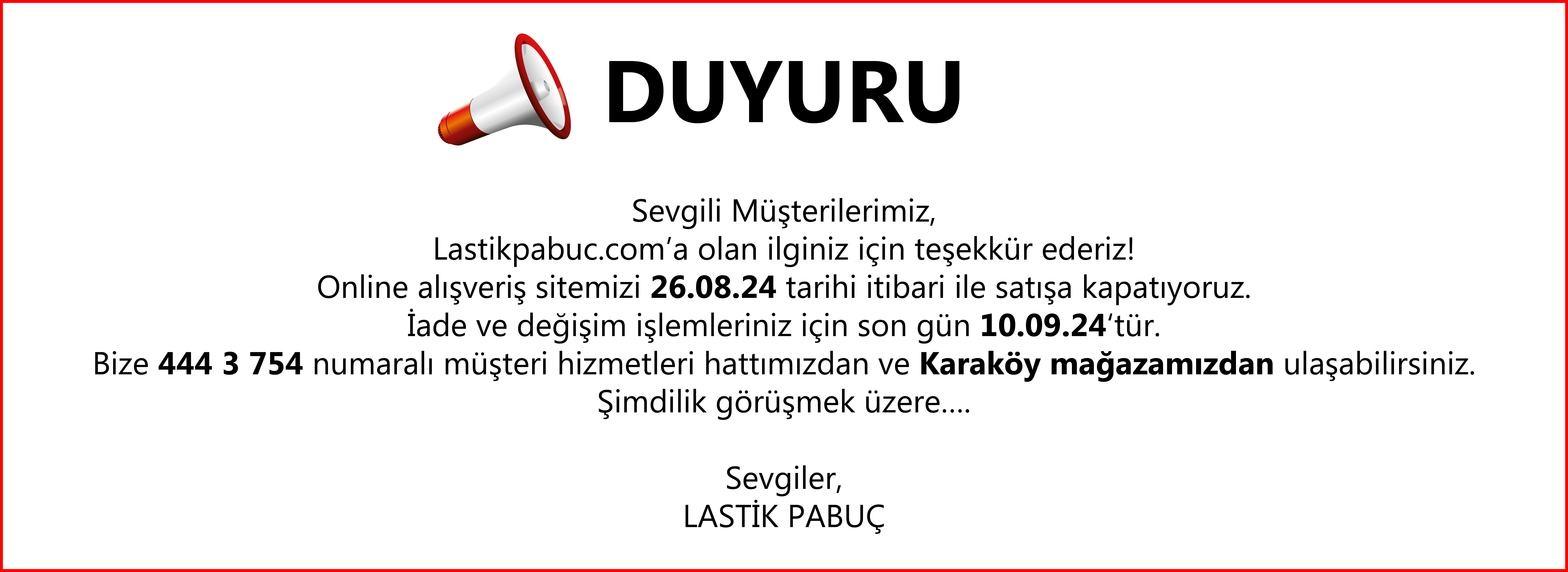 Kapatıyoruz