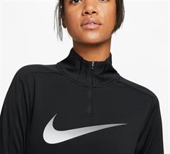 Nike Dri-FIT Swoosh Çeyrek Fermuarlı Uzun Kollu Kadın Koşu Tişört DX0952-010
