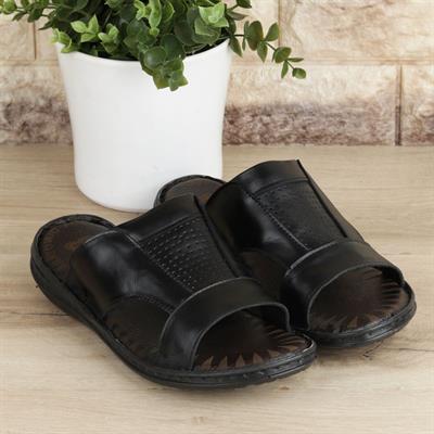 Siyah Hakiki Deri Erkek Terlik