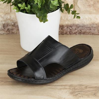 Siyah Hakiki Deri Erkek Terlik