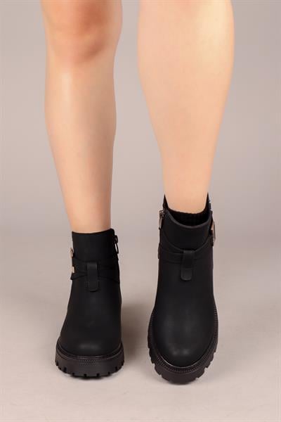 AİNO H Tokalı Kadın Bot SİYAH