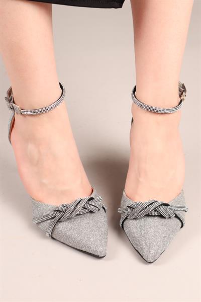 ALWEN Simli Abiye Ayakkabı PLATİN