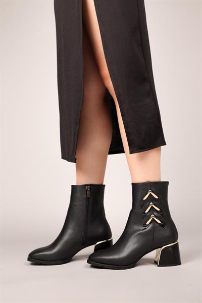 ANOUK Gold Detaylı Topuklu Bot SİYAH