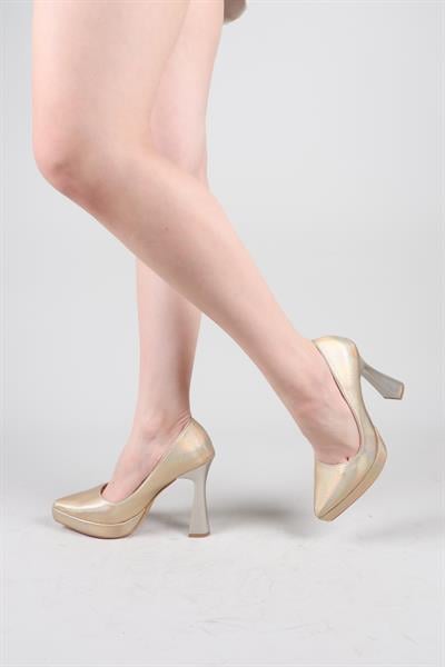 ASH Platform Topuklu Arkası Kapalı Stiletto GOLD