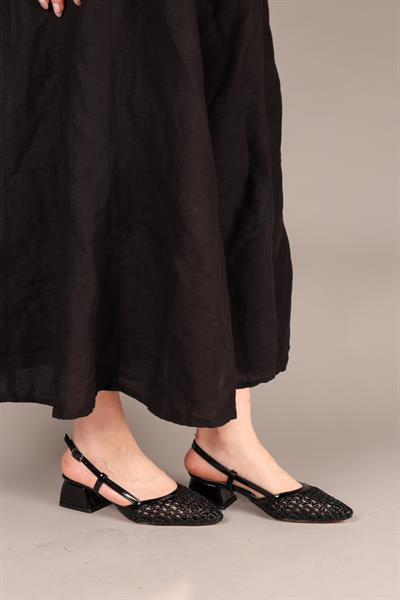 AURORA  Alçak Topuklu Örgü Stiletto SİYAH