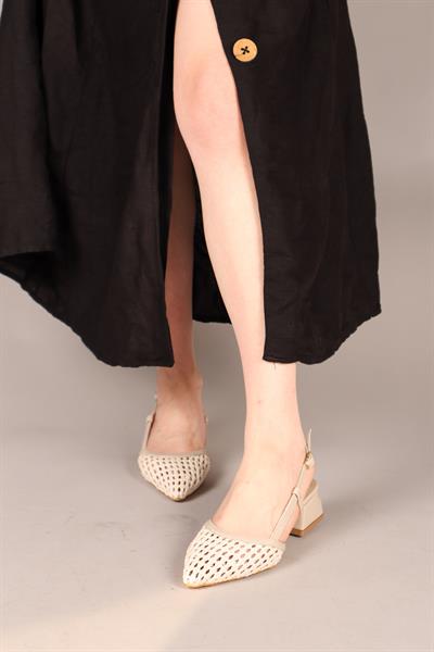 AURORA  Alçak Topuklu Örgü Stiletto TEN