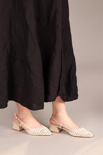 AURORA  Alçak Topuklu Örgü Stiletto TEN