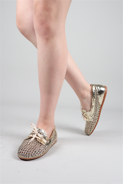 BAFT Örgü Detaylı Ayakkabı GOLD