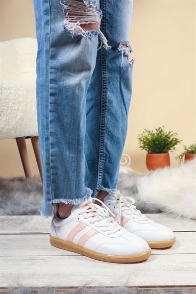Bağcıklı İnce Taban Sneakers PUDRA