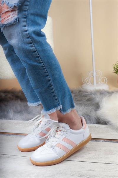 Bağcıklı İnce Taban Sneakers PUDRA