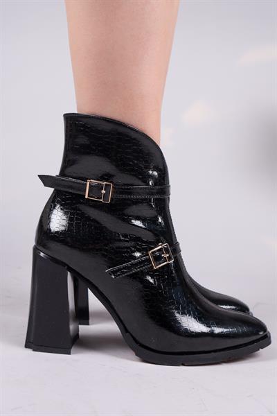 BECCAR Kemer Detaylı Kroko Bot SİYAH