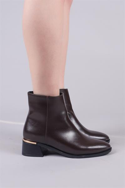 BENELLA Düz Alçak Topuklu Bot KAHVERENGİ