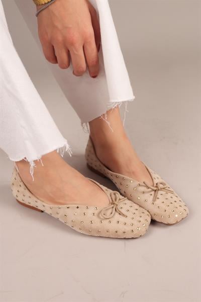 BOTROP Fiyonklu Süet Babet BEJ