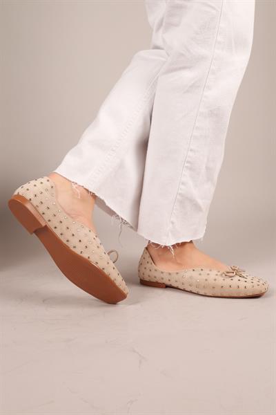 BOTROP Fiyonklu Süet Babet BEJ