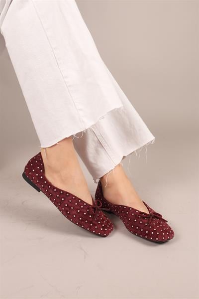 BOTROP Fiyonklu Süet Babet BORDO