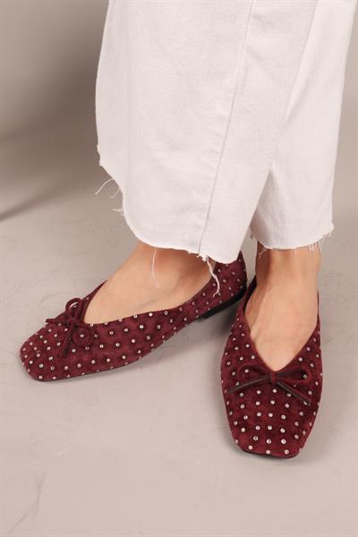 BOTROP Fiyonklu Süet Babet BORDO