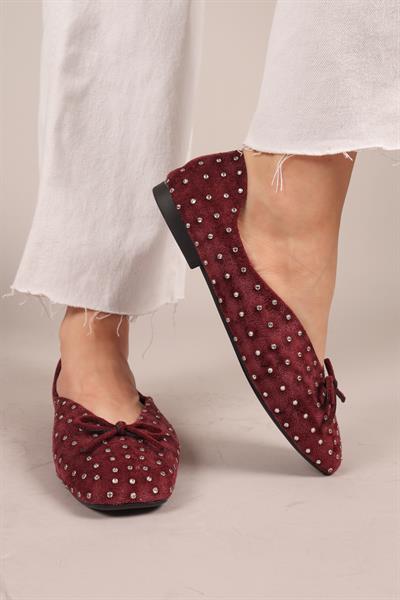 BOTROP Fiyonklu Süet Babet BORDO