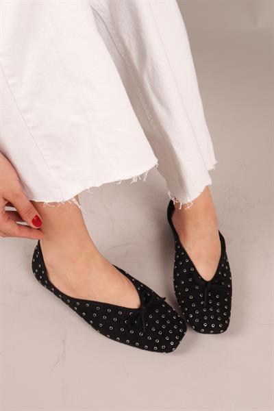 BOTROP Fiyonklu Süet Babet SİYAH