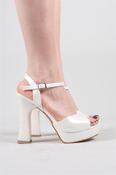 BURNİE Arkası Açık Platform Topuklu Ayakkabı SEDEF