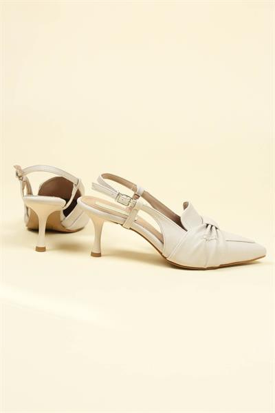 Büzgü Fiyonklu Stiletto TAŞ