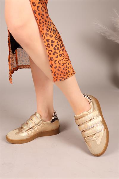 CALİRAS Cırtlı Garnili Sneakers GOLD