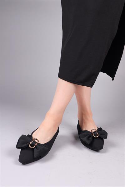 CASEROS  Saten Fiyonklu Babet SİYAH