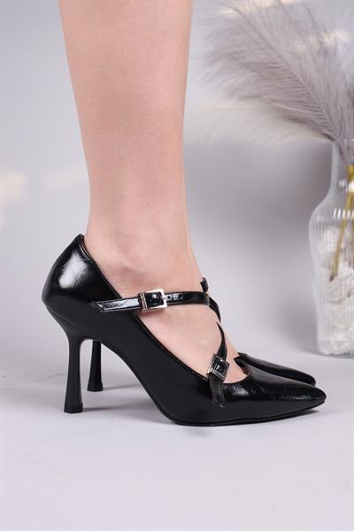 CHERAW V Bantlı Stiletto SİYAH