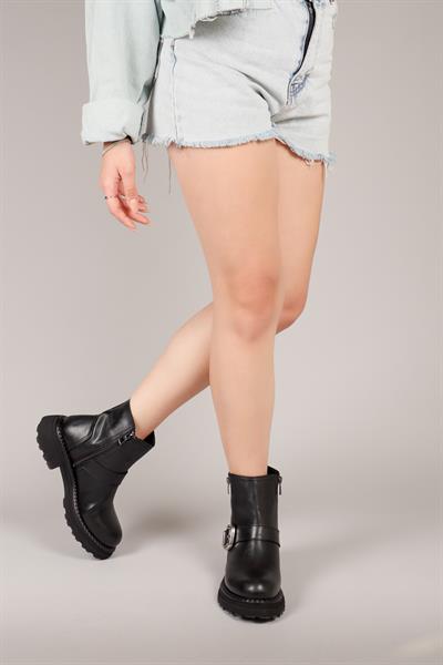 CHİARA Kemer Tokalı Bot SİYAH