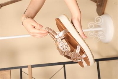 Çiçek Taşlı Arkası Lastikli Sandalet ROSE