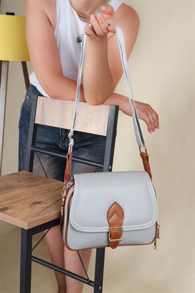 Çift Bölmeli Çapraz Kadın Çanta GRİ