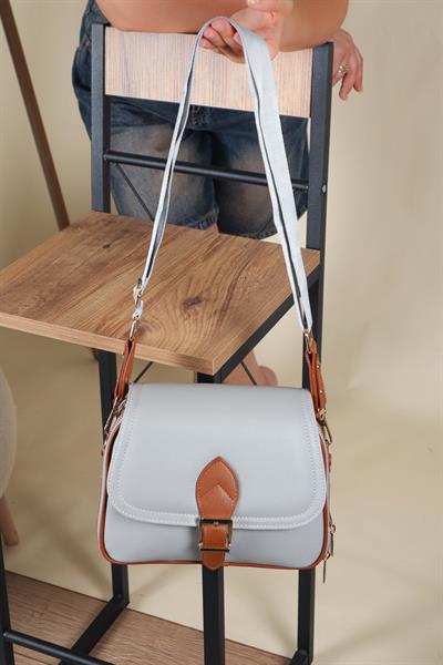 Çift Bölmeli Çapraz Kadın Çanta GRİ