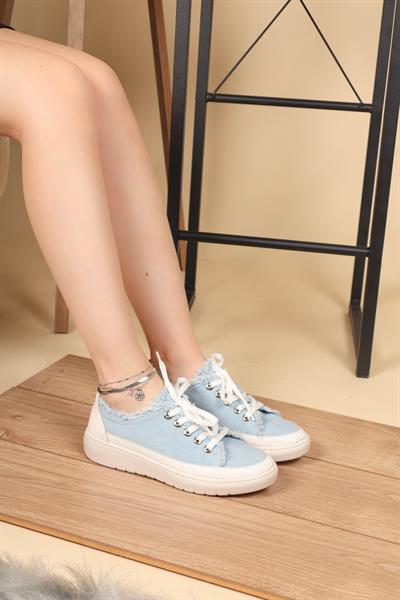 Cilt-Kot Garnili Sneakers AÇIK KOT